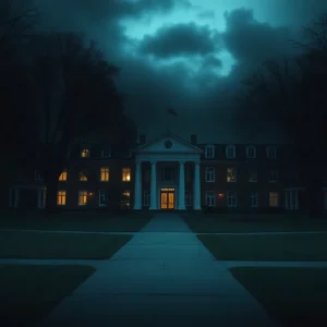 Abstract art depicting fear and darkness in an academic setting.