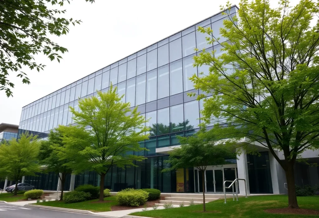 Exterior view of Akima's new office in Huntsville, Alabama