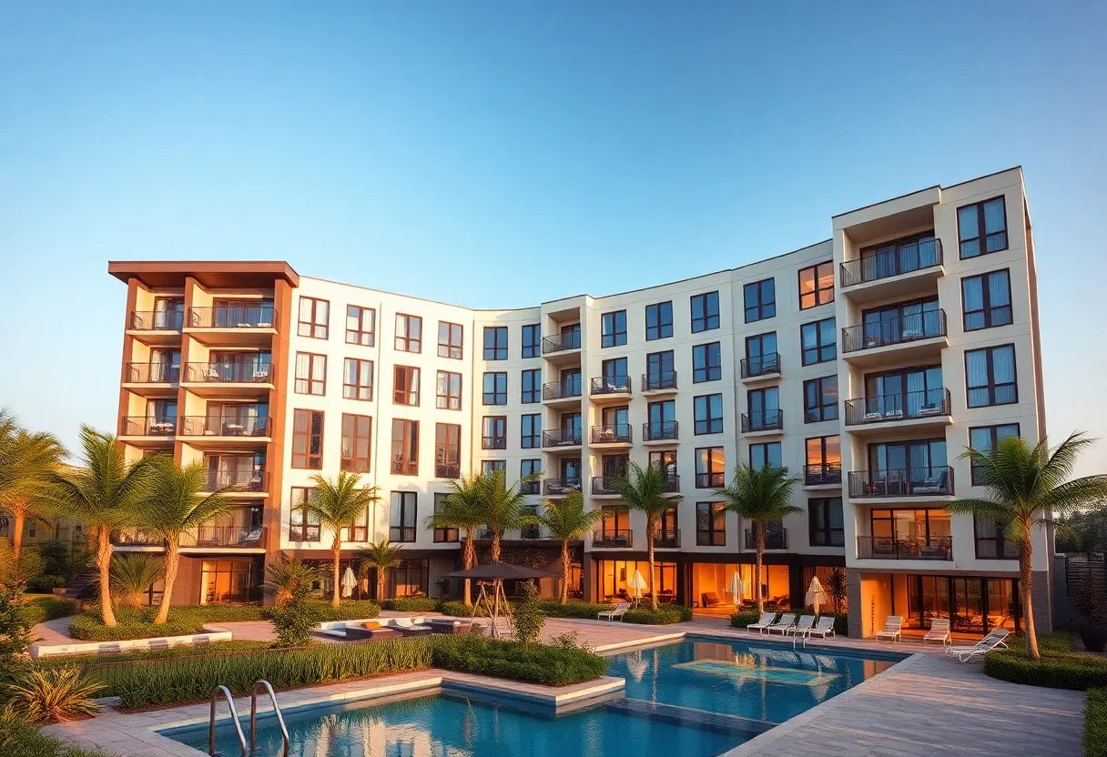 Modern Bartley Lofts apartment building in Huntsville, AL