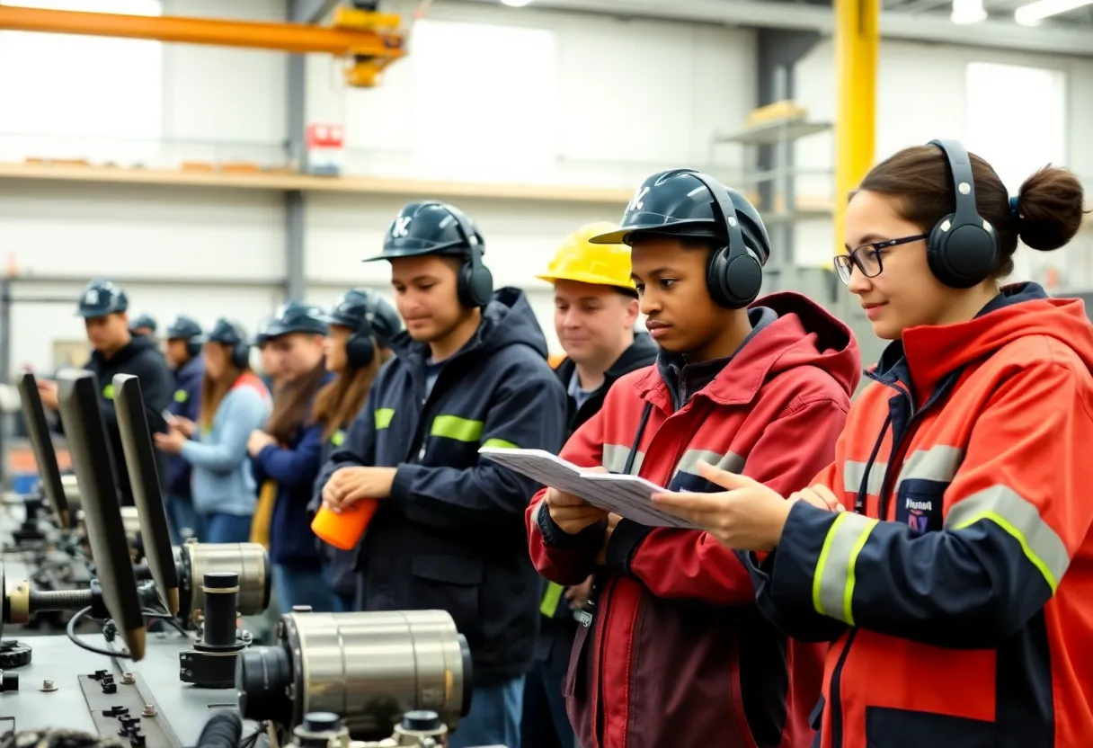 Students participating in maritime workforce training program.