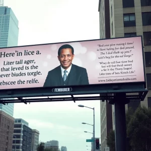 Billboard tribute to Charlie Kirk in Huntsville, Alabama