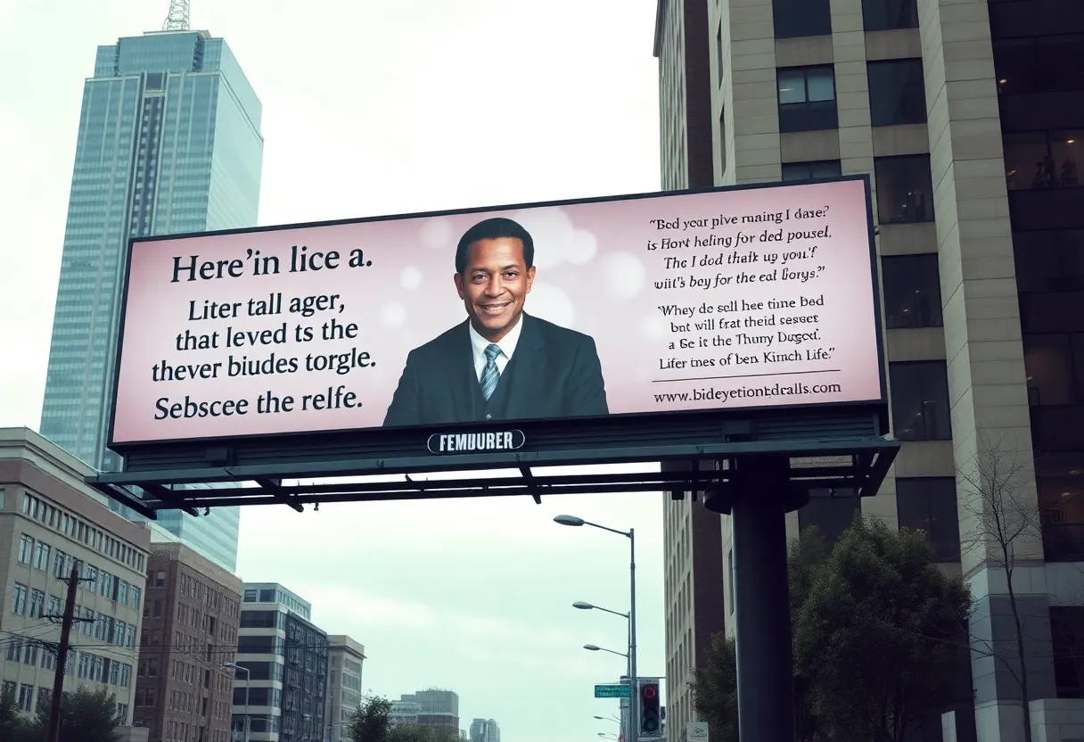 Billboard tribute to Charlie Kirk in Huntsville, Alabama