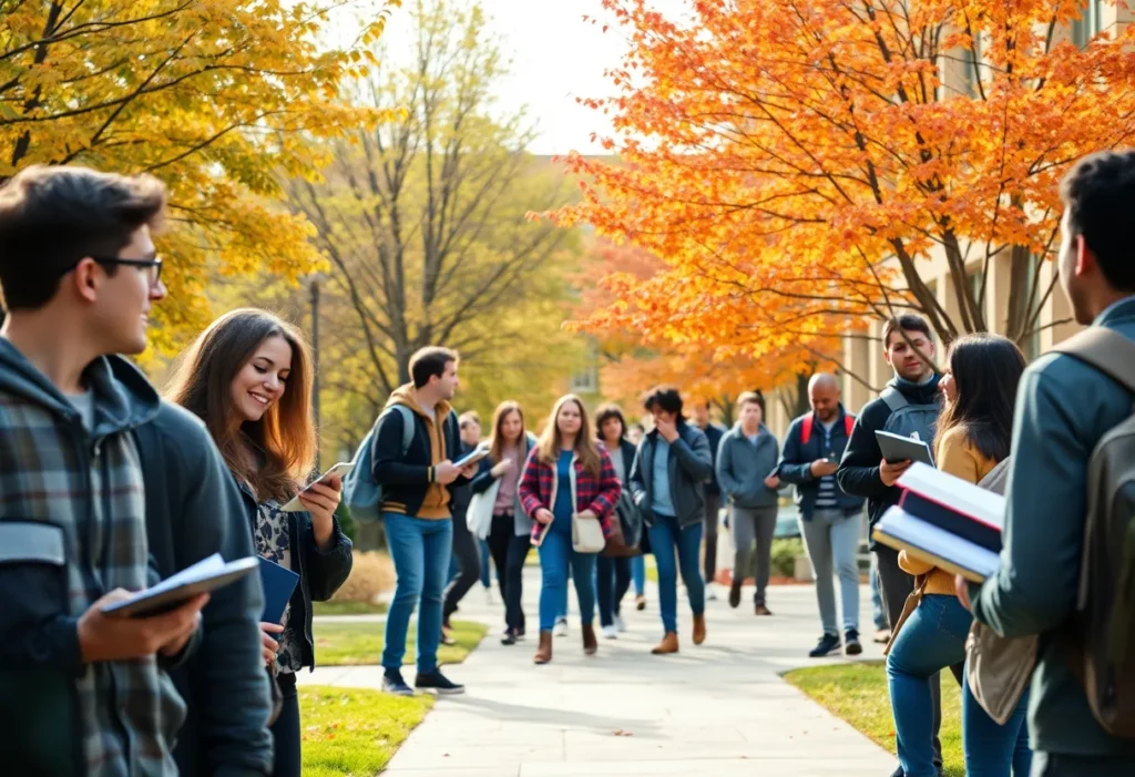 Students studying on campus at University of Alabama