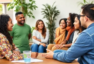 Community members engaged in discussion about local development.