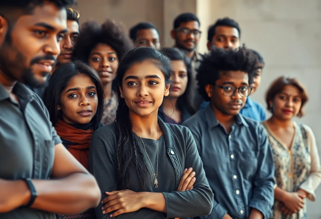 Community members gathered showing support for finding a missing teenager.