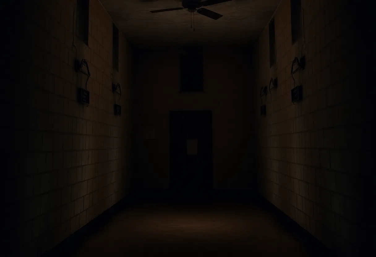 A view of an execution chamber, symbolizing justice and consequence.