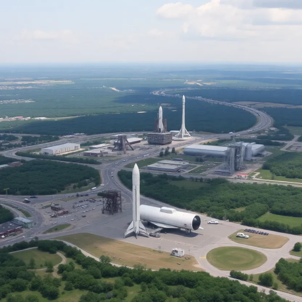 Aerial view of Huntsville showcasing aerospace and defense industry