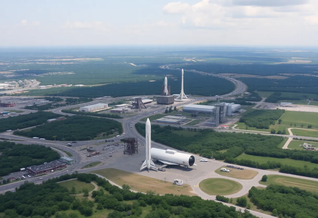 Aerial view of Huntsville showcasing aerospace and defense industry