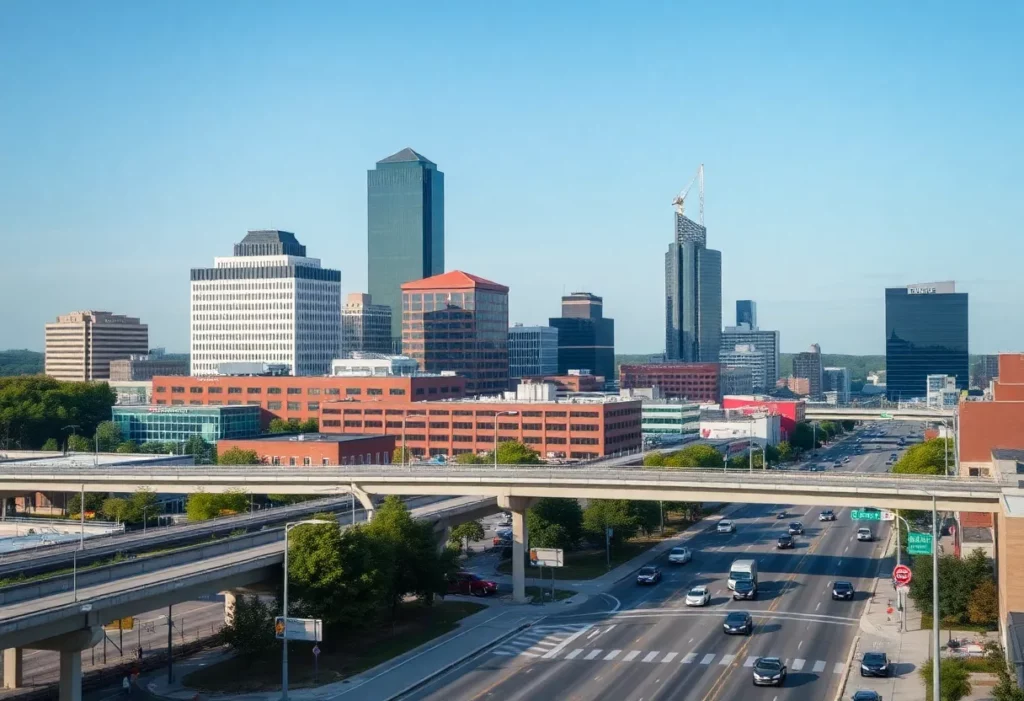 Huntsville city landscape illustrating budget allocations for public safety and infrastructure