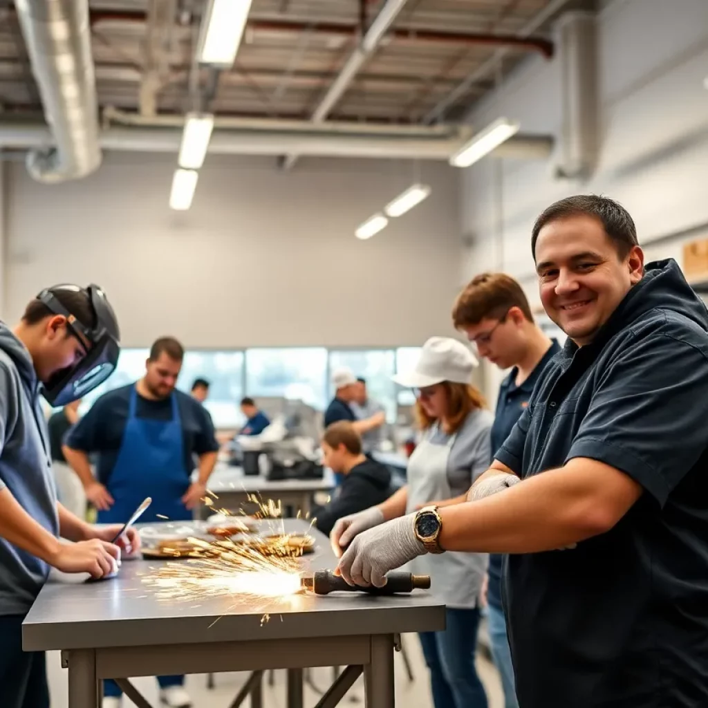 Students learning in the Huntsville Career Tech Center