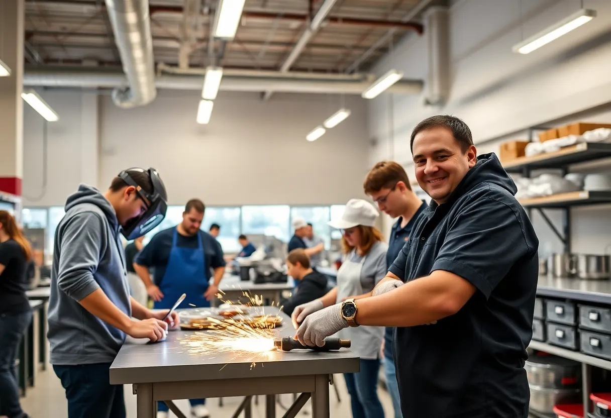 Students learning in the Huntsville Career Tech Center