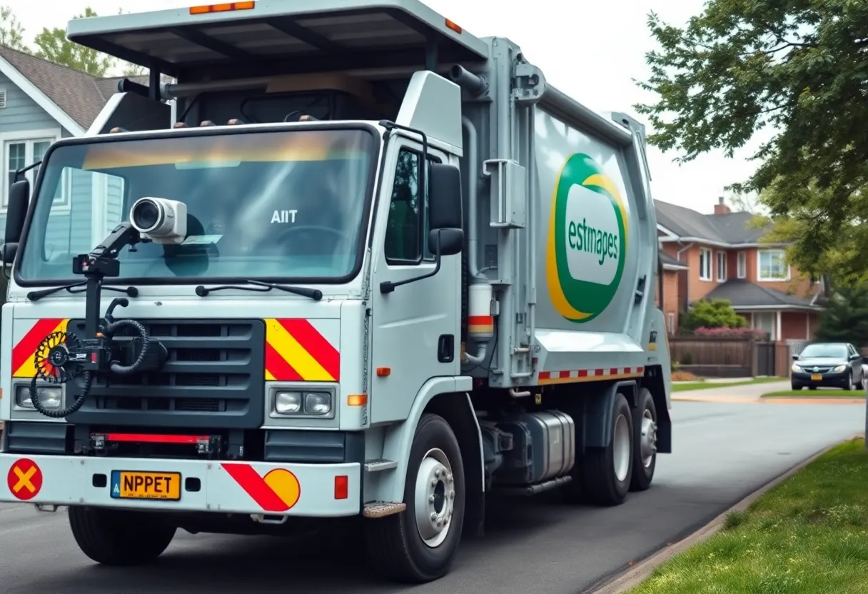 Garbage truck equipped with AI cameras on Huntsville streets