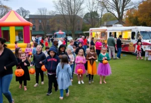 Families enjoying the Halloween festivities in Huntsville