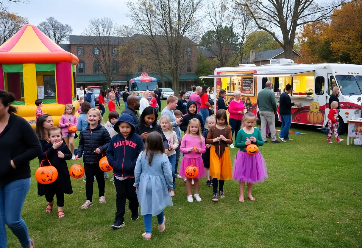 Families enjoying the Halloween festivities in Huntsville