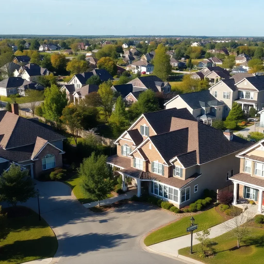 Suburban neighborhood in Huntsville, Alabama