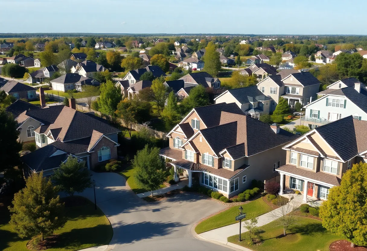 Suburban neighborhood in Huntsville, Alabama