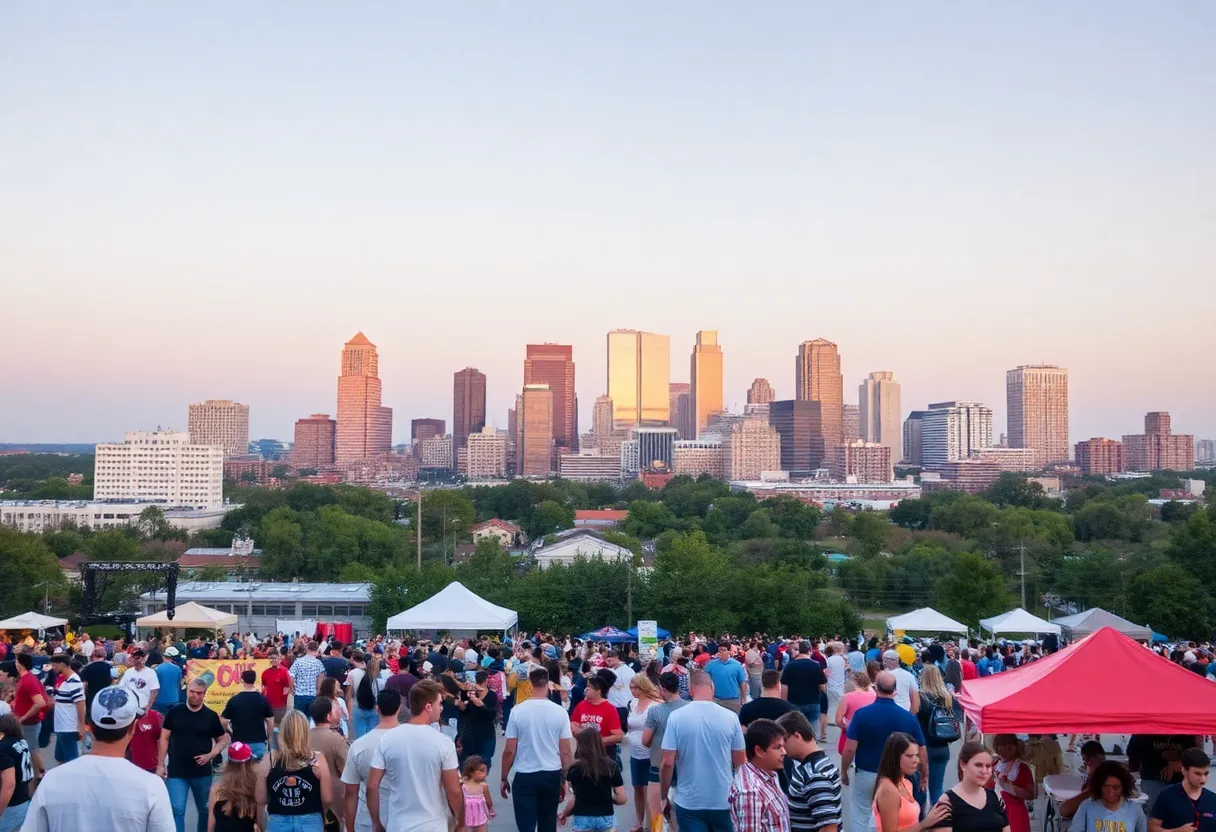 Huntsville skyline depicting job opportunities and community activities