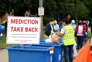 Community members participating in Huntsville's Medication Take Back Day