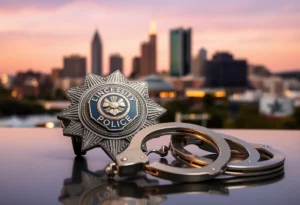 Huntsville police badge on a table