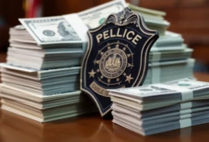 Badge and Cash Symbolizing Legal Issues