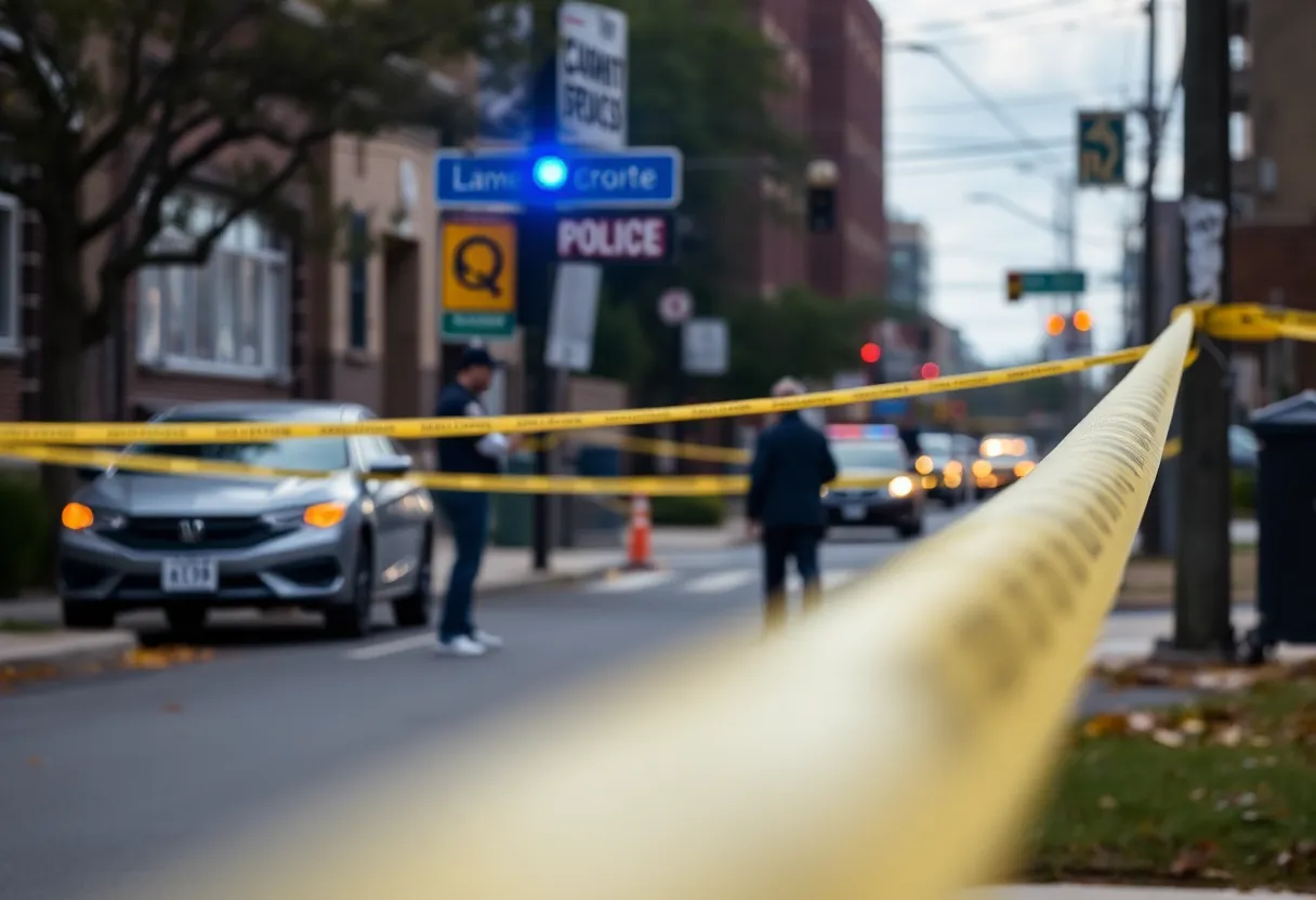 Police investigating a shooting scene in Huntsville