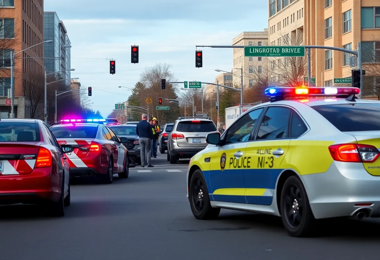 Emergency responders at the scene of a DUI-related collision in Huntsville