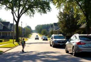 Children walking to school in Huntsville with clear roads