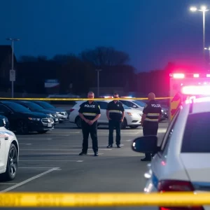 Police investigating a shooting scene in Huntsville