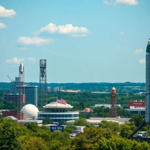 Illustration of Huntsville Alabama focusing on Space Command headquarters relocation