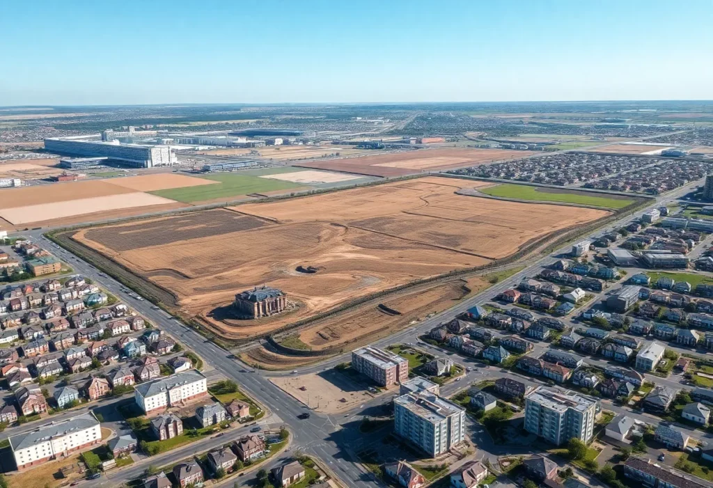 Aerial view of newly annexed land in Huntsville