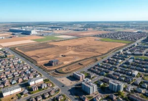 Aerial view of newly annexed land in Huntsville