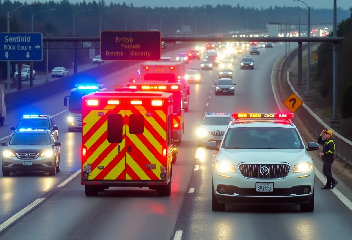 Emergency response on I-565 in Huntsville