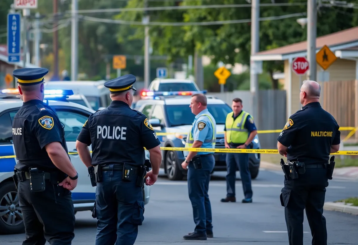 Police officers working together on a child exploitation case