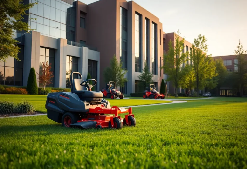 Lawn equipment on the University of Alabama campus
