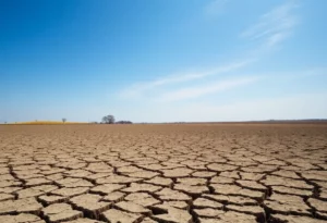 Dry cracked land in Madison County illustrating drought effects