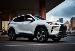 Mazda CX-50 Hybrid in front of a dealership