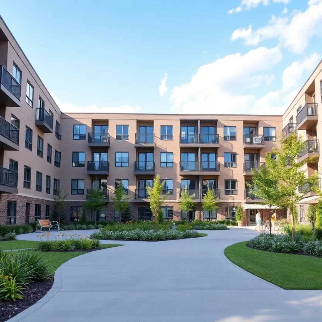 Rendering of Meridian Commons redevelopment project in Huntsville.