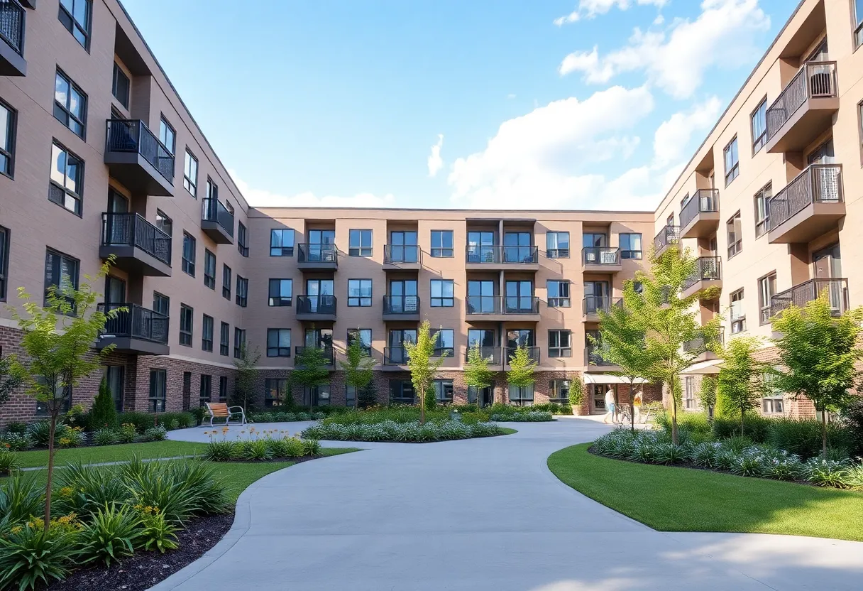 Rendering of Meridian Commons redevelopment project in Huntsville.