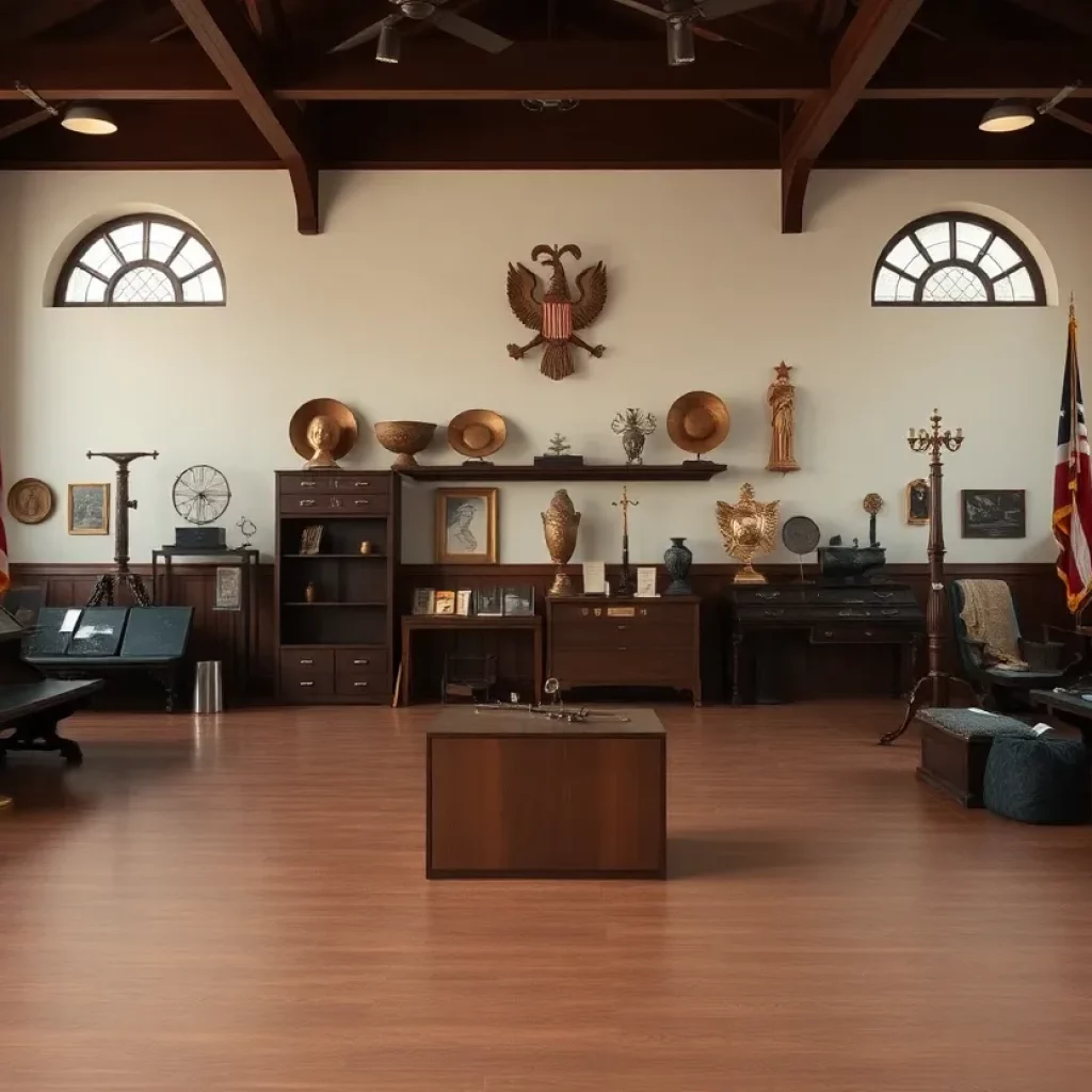 Image depicting a military academy and historical artifacts