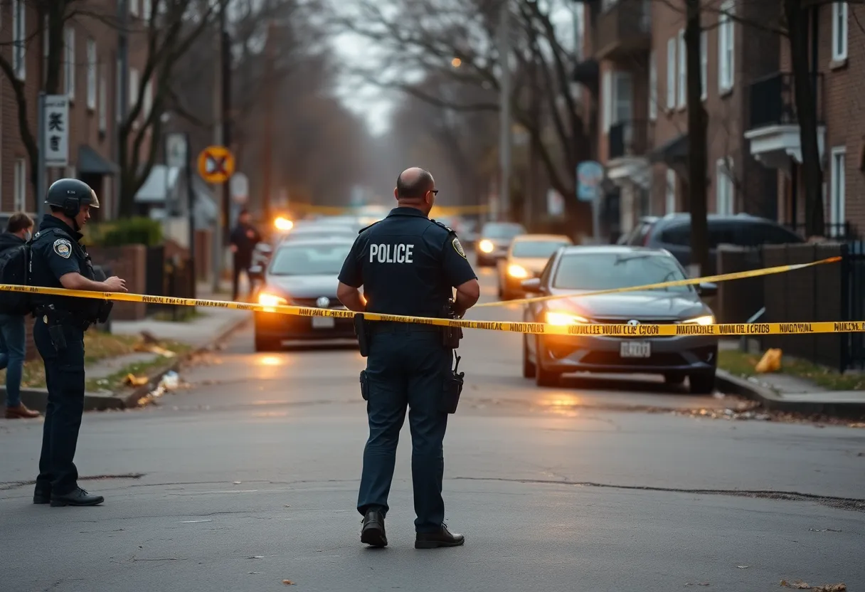 Police at the scene of a shooting incident in Huntsville