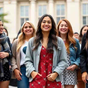 College women getting ready for sorority rush