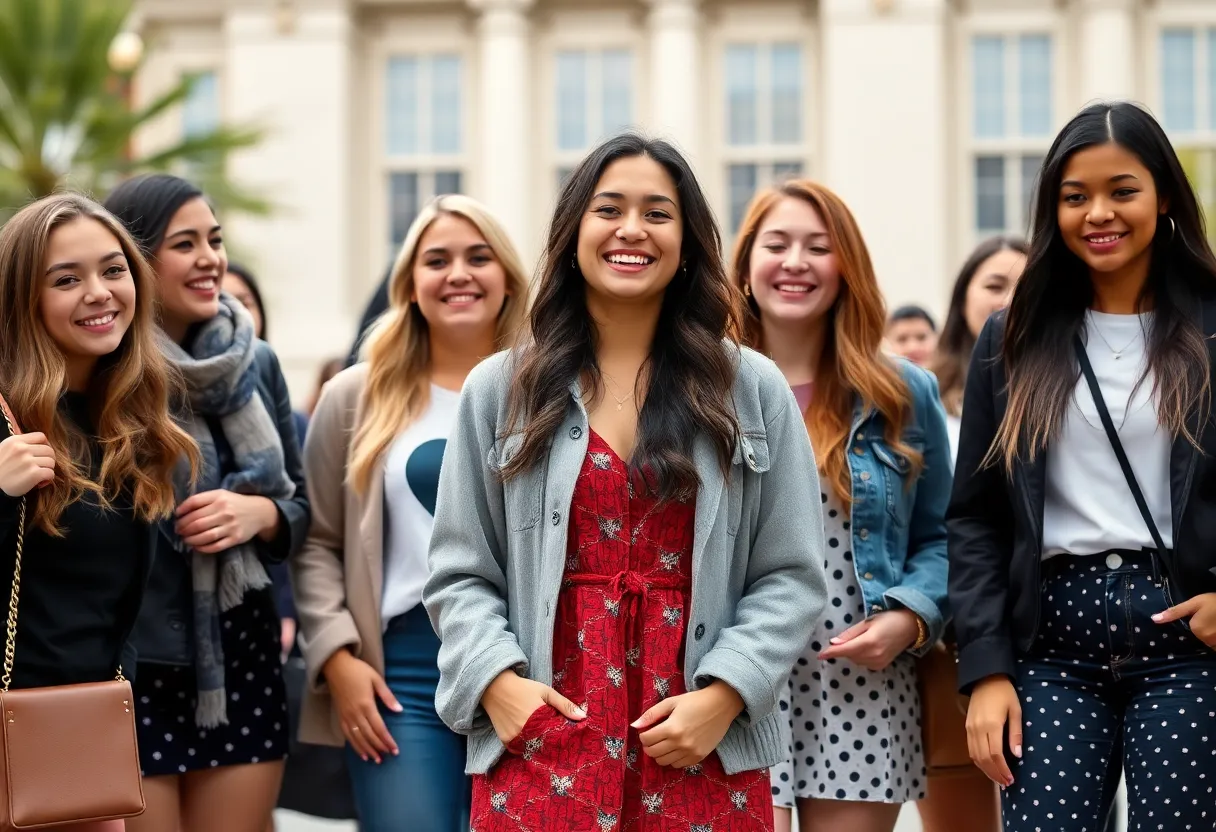 College women getting ready for sorority rush