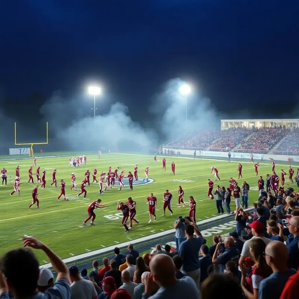 Sparkman High School football players in action against Huntsville High School.