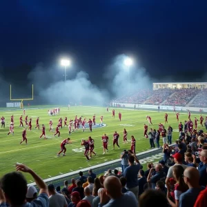 Sparkman High School football players in action against Huntsville High School.