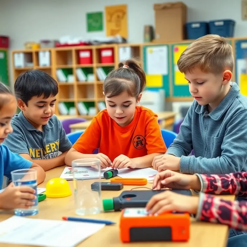 Students participating in STEM education activities