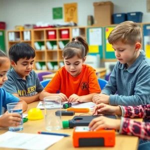 Students participating in STEM education activities