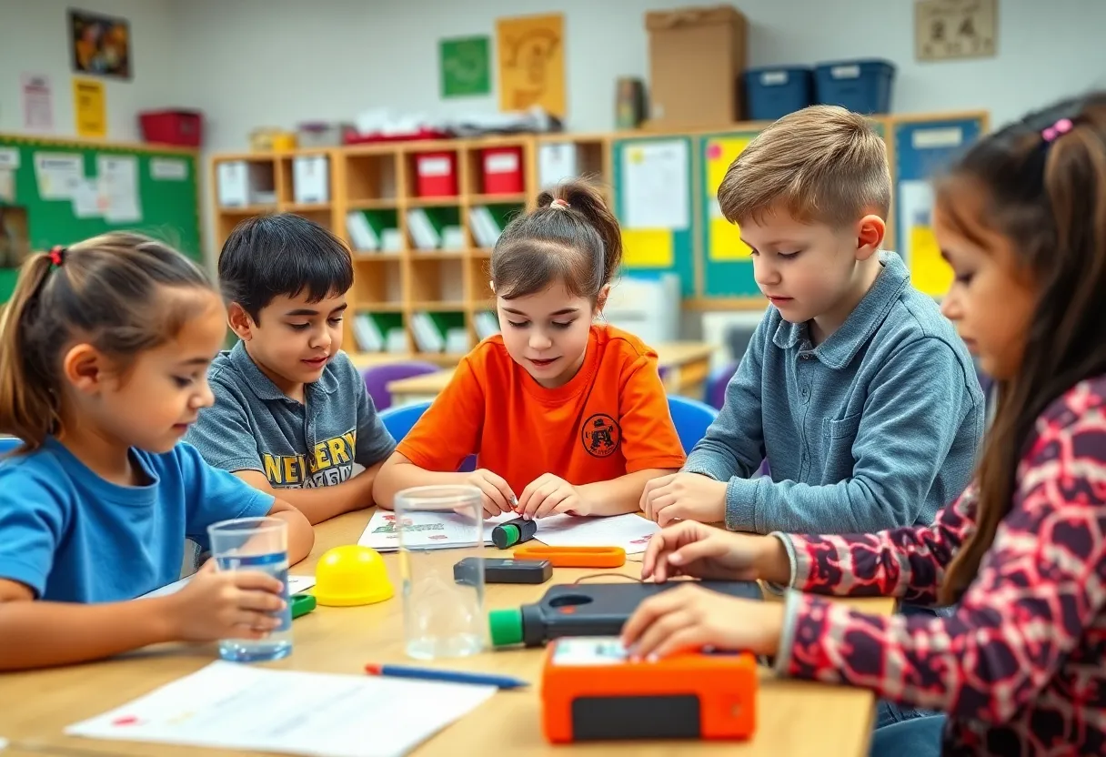 Students participating in STEM education activities