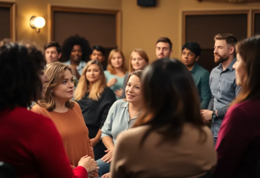 Storytelling showcase focused on domestic violence awareness at Shenanigans Comedy Theatre.