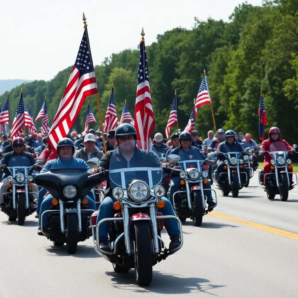 Motorcycle riders participating in the Trail of Tears Commemorative Ride