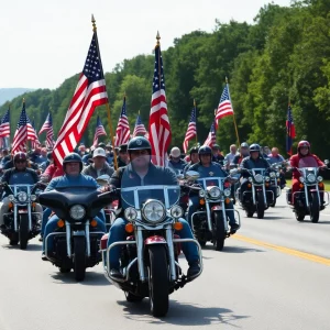 Motorcycle riders participating in the Trail of Tears Commemorative Ride